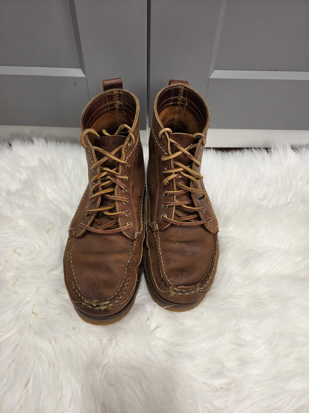 Red Wing Shoes Brown Leather Chukka Moc Toe Boots